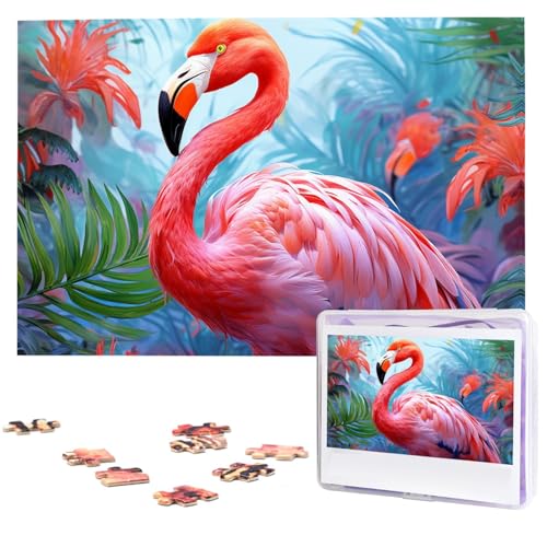 1000-teiliges Puzzle für Erwachsene, anspruchsvolle Puzzles, personalisiertes Holzpuzzle, bemalte Flamingo-Fotos, Puzzles für Geburtstag, Weihnachten, 74,9 x 50 cm 1000-teiliges Puzzle für Erwachsene, anspruchsvolle Puzzles, personalisiertes Holzpuzzle, bemalte Flamingo-Fotos, Puzzles für Geburtstag, Weihnachten, 74,9 x 50 cm von QMNEHJ