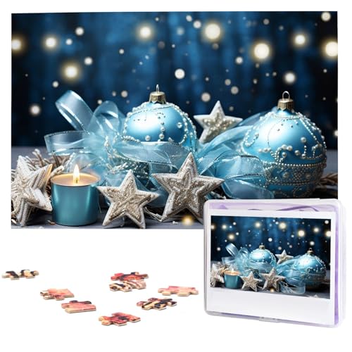 1000-teiliges Puzzle für Erwachsene, anspruchsvolle Puzzles, personalisiertes Holzpuzzle, blau, Weihnachtsfotos, Puzzles für Geburtstag, Weihnachten, 74,9 x 50 cm 1000-teiliges Puzzle für Erwachsene, anspruchsvolle Puzzles, personalisiertes Holzpuzzle, blau, Weihnachtsfotos, Puzzles für Geburtstag, Weihnachten, 74,9 x 50 cm von QMNEHJ