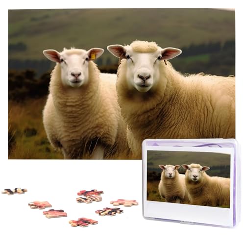 1000-teiliges Puzzle für Erwachsene, anspruchsvolle Puzzles, personalisiertes Holzpuzzle, zwei weiße Schafe, Fotos, Puzzles für Geburtstag, Weihnachten, 74,9 x 50 cm 1000-teiliges Puzzle für Erwachsene, anspruchsvolle Puzzles, personalisiertes Holzpuzzle, zwei weiße Schafe, Fotos, Puzzles für Geburtstag, Weihnachten, 74,9 x 50 cm von QMNEHJ