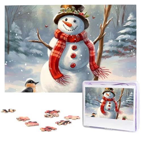 1000-teiliges Puzzle für Erwachsene, anspruchsvolle Puzzles, personalisiertes Holzpuzzle Schneemann, Weihnachtsfotos, Puzzles für Geburtstag, Weihnachten, 74,9 x 50 cm 1000-teiliges Puzzle für Erwachsene, anspruchsvolle Puzzles, personalisiertes Holzpuzzle Schneemann, Weihnachtsfotos, Puzzles für Geburtstag, Weihnachten, 74,9 x 50 cm von QMNEHJ