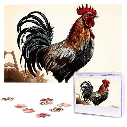1000-teiliges Puzzle für Erwachsene, anspruchsvolle Puzzles, personalisiertes Holzpuzzle mit Hahn-Fotos, Puzzles für Geburtstag, Weihnachten, 74,9 x 50 cm 1000-teiliges Puzzle für Erwachsene, anspruchsvolle Puzzles, personalisiertes Holzpuzzle mit Hahn-Fotos, Puzzles für Geburtstag, Weihnachten, 74,9 x 50 cm von QMNEHJ