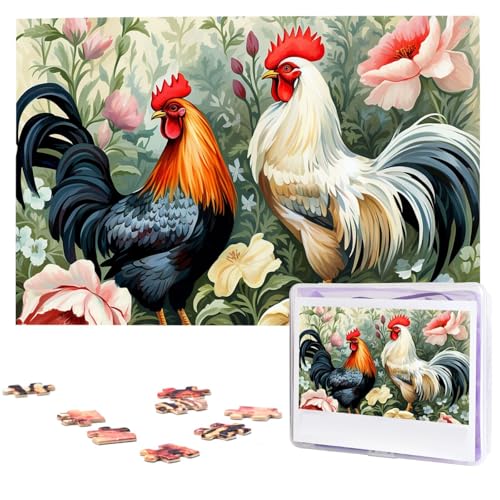 1000-teiliges Puzzle für Erwachsene, anspruchsvolle Puzzles, personalisiertes Holzpuzzle mit Hahn-Fotos, Puzzles für Geburtstag, Weihnachten, 74,9 x 50 cm 1000-teiliges Puzzle für Erwachsene, anspruchsvolle Puzzles, personalisiertes Holzpuzzle mit Hahn-Fotos, Puzzles für Geburtstag, Weihnachten, 74,9 x 50 cm von QMNEHJ