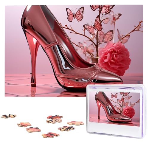 1000-teiliges Puzzle für Erwachsene, anspruchsvolle Puzzles, personalisiertes Holzpuzzle mit hochhackigen Schuhen, Schmetterling-Fotos, Puzzles für Geburtstag, Weihnachten, 74,9 x 50 cm 1000-teiliges Puzzle für Erwachsene, anspruchsvolle Puzzles, personalisiertes Holzpuzzle mit hochhackigen Schuhen, Schmetterling-Fotos, Puzzles für Geburtstag, Weihnachten, 74,9 x 50 cm von QMNEHJ