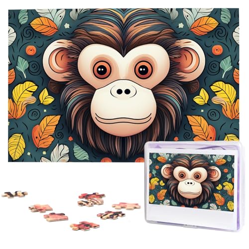 1000-teiliges Puzzle für Erwachsene, herausfordernde Puzzles, personalisiertes Holzpuzzle, Affenmuster, Fotos, Puzzles für Geburtstag, Weihnachten, 74,9 x 50 cm 1000-teiliges Puzzle für Erwachsene, herausfordernde Puzzles, personalisiertes Holzpuzzle, Affenmuster, Fotos, Puzzles für Geburtstag, Weihnachten, 74,9 x 50 cm von QMNEHJ