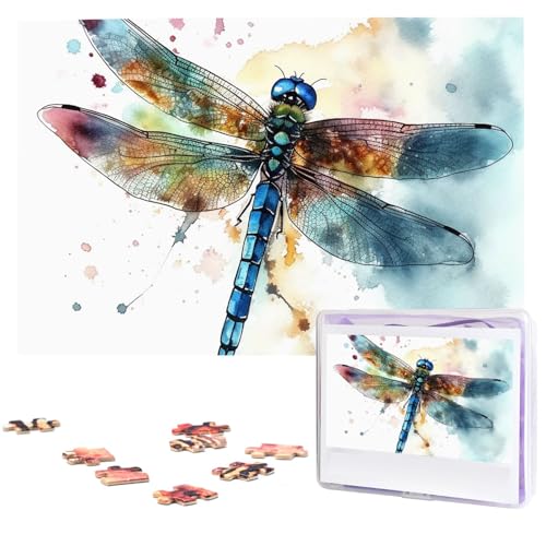 1000-teiliges Puzzle für Erwachsene, herausfordernde Puzzles, personalisiertes Holzpuzzle, Aquarell, Libellen, Fotos, Puzzles für Geburtstag, Weihnachten, 74,9 x 50 cm 1000-teiliges Puzzle für Erwachsene, herausfordernde Puzzles, personalisiertes Holzpuzzle, Aquarell, Libellen, Fotos, Puzzles für Geburtstag, Weihnachten, 74,9 x 50 cm von QMNEHJ