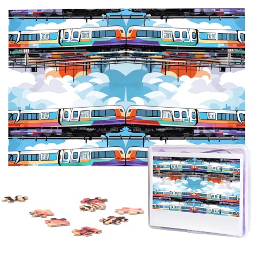 1000-teiliges Puzzle für Erwachsene, herausfordernde Puzzles, personalisiertes Holzpuzzle, Einschienenbahn, Fotos, Puzzles für Geburtstag, Weihnachten, 74,9 x 50 cm 1000-teiliges Puzzle für Erwachsene, herausfordernde Puzzles, personalisiertes Holzpuzzle, Einschienenbahn, Fotos, Puzzles für Geburtstag, Weihnachten, 74,9 x 50 cm von QMNEHJ