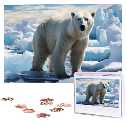 1000-teiliges Puzzle für Erwachsene, herausfordernde Puzzles, personalisiertes Holzpuzzle, Eisbär, Eisfotos, Puzzles für Geburtstag, Weihnachten, 74,9 x 50 cm 1000-teiliges Puzzle für Erwachsene, herausfordernde Puzzles, personalisiertes Holzpuzzle, Eisbär, Eisfotos, Puzzles für Geburtstag, Weihnachten, 74,9 x 50 cm von QMNEHJ