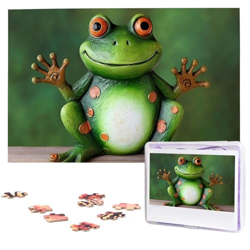 1000-teiliges Puzzle für Erwachsene, herausfordernde Puzzles, personalisiertes Holzpuzzle, Frosch, Fotos, Puzzles für Geburtstag, Weihnachten, 74,9 x 50 cm 1000-teiliges Puzzle für Erwachsene, herausfordernde Puzzles, personalisiertes Holzpuzzle, Frosch, Fotos, Puzzles für Geburtstag, Weihnachten, 74,9 x 50 cm von QMNEHJ