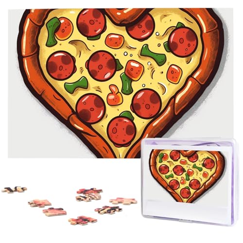 1000-teiliges Puzzle für Erwachsene, herausfordernde Puzzles, personalisiertes Holzpuzzle, "I Love Pizza", Herzfotos, Puzzles für Geburtstag, Weihnachten, 74,9 x 50 cm 1000-teiliges Puzzle für Erwachsene, herausfordernde Puzzles, personalisiertes Holzpuzzle, "I Love Pizza", Herzfotos, Puzzles für Geburtstag, Weihnachten, 74,9 x 50 cm von QMNEHJ