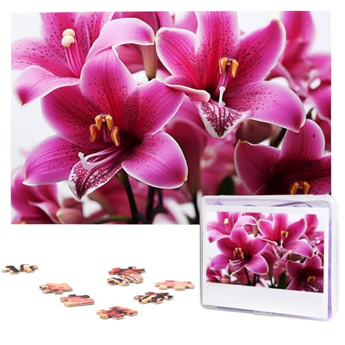 1000-teiliges Puzzle für Erwachsene, herausfordernde Puzzles, personalisiertes Holzpuzzle, Lilie, Blumen, Fotos, Puzzles für Geburtstag, Weihnachten, 74,9 x 50 cm 1000-teiliges Puzzle für Erwachsene, herausfordernde Puzzles, personalisiertes Holzpuzzle, Lilie, Blumen, Fotos, Puzzles für Geburtstag, Weihnachten, 74,9 x 50 cm von QMNEHJ