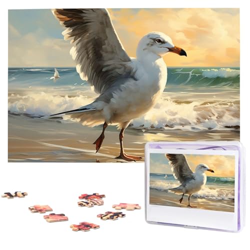 1000-teiliges Puzzle für Erwachsene, herausfordernde Puzzles, personalisiertes Holzpuzzle, Malerei einer Möwe, Fotos, Puzzles für Geburtstag, Weihnachten, 74,9 x 50 cm 1000-teiliges Puzzle für Erwachsene, herausfordernde Puzzles, personalisiertes Holzpuzzle, Malerei einer Möwe, Fotos, Puzzles für Geburtstag, Weihnachten, 74,9 x 50 cm von QMNEHJ
