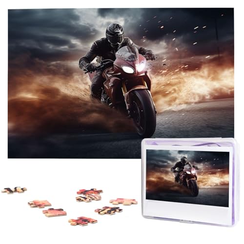 1000-teiliges Puzzle für Erwachsene, herausfordernde Puzzles, personalisiertes Holzpuzzle, Mann fährt ein Motorrad, Fotos, Puzzles für Geburtstag, Weihnachten, 74,9 x 50 cm 1000-teiliges Puzzle für Erwachsene, herausfordernde Puzzles, personalisiertes Holzpuzzle, Mann fährt ein Motorrad, Fotos, Puzzles für Geburtstag, Weihnachten, 74,9 x 50 cm von QMNEHJ
