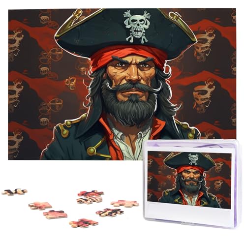 1000-teiliges Puzzle für Erwachsene, herausfordernde Puzzles, personalisiertes Holzpuzzle, Piratenkapitän, Fotos, Puzzles für Geburtstag, Weihnachten, 74,9 x 50 cm 1000-teiliges Puzzle für Erwachsene, herausfordernde Puzzles, personalisiertes Holzpuzzle, Piratenkapitän, Fotos, Puzzles für Geburtstag, Weihnachten, 74,9 x 50 cm von QMNEHJ