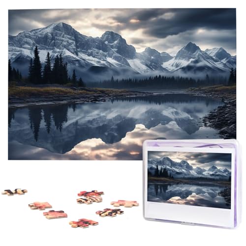 1000-teiliges Puzzle für Erwachsene, herausfordernde Puzzles, personalisiertes Holzpuzzle, Reflexion von Wolken und Bergen, Fotos, Puzzles für Geburtstag, Weihnachten, 74,9 x 50 cm 1000-teiliges Puzzle für Erwachsene, herausfordernde Puzzles, personalisiertes Holzpuzzle, Reflexion von Wolken und Bergen, Fotos, Puzzles für Geburtstag, Weihnachten, 74,9 x 50 cm von QMNEHJ
