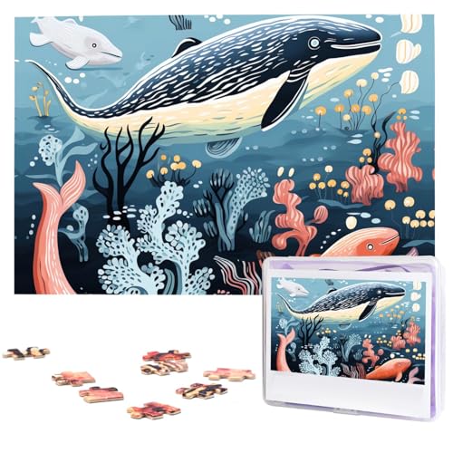 1000-teiliges Puzzle für Erwachsene, herausfordernde Puzzles, personalisiertes Holzpuzzle, Robbenwal, Oktopus, Fisch, Fotos, Puzzles für Geburtstag, Weihnachten, 74,9 x 50 cm 1000-teiliges Puzzle für Erwachsene, herausfordernde Puzzles, personalisiertes Holzpuzzle, Robbenwal, Oktopus, Fisch, Fotos, Puzzles für Geburtstag, Weihnachten, 74,9 x 50 cm von QMNEHJ