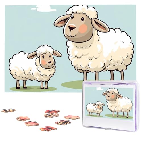 1000-teiliges Puzzle für Erwachsene, herausfordernde Puzzles, personalisiertes Holzpuzzle, Schaf und Lamm, Cartoon-Fotos, Puzzles für Geburtstag, Weihnachten, 74,9 x 50 cm 1000-teiliges Puzzle für Erwachsene, herausfordernde Puzzles, personalisiertes Holzpuzzle, Schaf und Lamm, Cartoon-Fotos, Puzzles für Geburtstag, Weihnachten, 74,9 x 50 cm von QMNEHJ