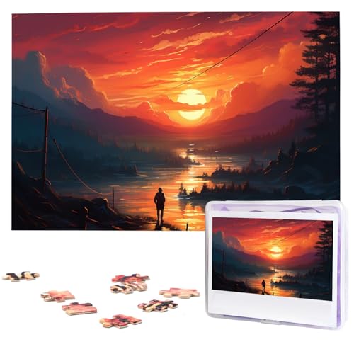 1000-teiliges Puzzle für Erwachsene, herausfordernde Puzzles, personalisiertes Holzpuzzle, Sonnenuntergang, Kunstfotos, Puzzles für Geburtstag, Weihnachten, 74,9 x 50 cm 1000-teiliges Puzzle für Erwachsene, herausfordernde Puzzles, personalisiertes Holzpuzzle, Sonnenuntergang, Kunstfotos, Puzzles für Geburtstag, Weihnachten, 74,9 x 50 cm von QMNEHJ