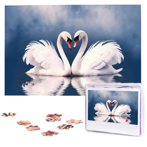 1000-teiliges Puzzle für Erwachsene, herausfordernde Puzzles, personalisiertes Holzpuzzle, Valentinstag, Paar Schwäne, Herzfotos, Puzzles für Geburtstag, Weihnachten, 74,9 x 50 cm 1000-teiliges Puzzle für Erwachsene, herausfordernde Puzzles, personalisiertes Holzpuzzle, Valentinstag, Paar Schwäne, Herzfotos, Puzzles für Geburtstag, Weihnachten, 74,9 x 50 cm von QMNEHJ