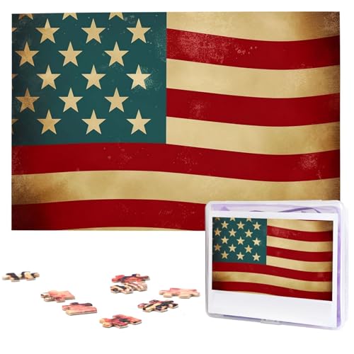 1000-teiliges Puzzle für Erwachsene, herausfordernde Puzzles, personalisiertes Holzpuzzle, Vintage-amerikanische Flagge, 4. Juli, USA-Fotos, Puzzles für Geburtstag, Weihnachten, 74,9 x 50 cm 1000-teiliges Puzzle für Erwachsene, herausfordernde Puzzles, personalisiertes Holzpuzzle, Vintage-amerikanische Flagge, 4. Juli, USA-Fotos, Puzzles für Geburtstag, Weihnachten, 74,9 x 50 cm von QMNEHJ