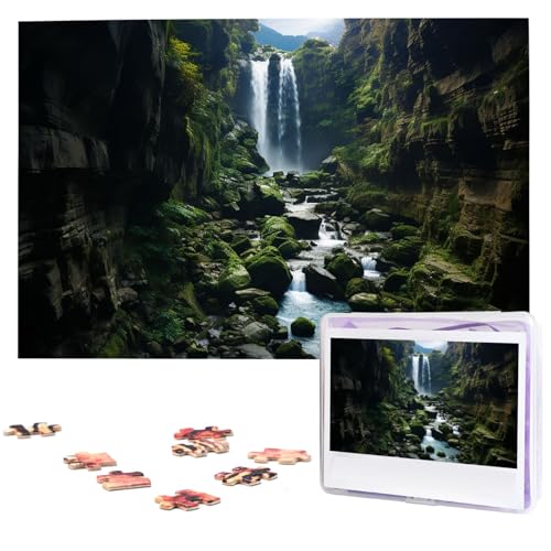 1000-teiliges Puzzle für Erwachsene, herausfordernde Puzzles, personalisiertes Holzpuzzle, Wasserfall-Klippen-Fotos, Puzzles für Geburtstag, Weihnachten, 74,9 x 50 cm 1000-teiliges Puzzle für Erwachsene, herausfordernde Puzzles, personalisiertes Holzpuzzle, Wasserfall-Klippen-Fotos, Puzzles für Geburtstag, Weihnachten, 74,9 x 50 cm von QMNEHJ