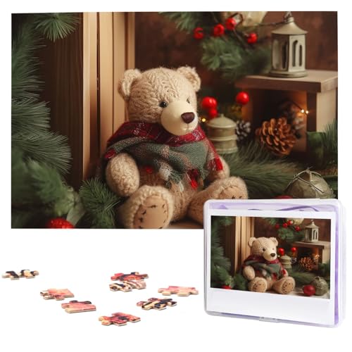 1000-teiliges Puzzle für Erwachsene, herausfordernde Puzzles, personalisiertes Holzpuzzle, Weihnachtsbaum, Ast, Bär, Puppe, Fotos, Puzzles für Geburtstag, Weihnachten, 74,9 x 50 cm 1000-teiliges Puzzle für Erwachsene, herausfordernde Puzzles, personalisiertes Holzpuzzle, Weihnachtsbaum, Ast, Bär, Puppe, Fotos, Puzzles für Geburtstag, Weihnachten, 74,9 x 50 cm von QMNEHJ