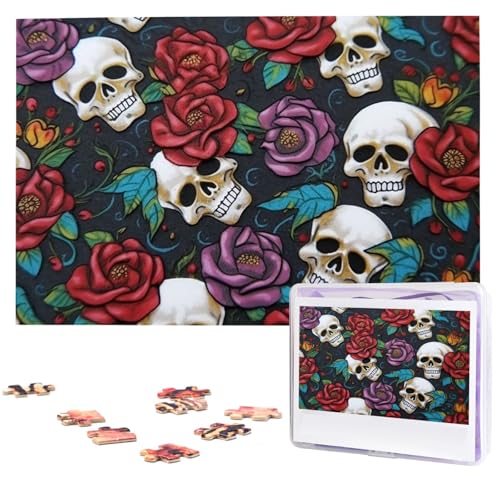 1000-teiliges Puzzle für Erwachsene, herausfordernde Puzzles, personalisiertes Holzpuzzle, Zuckerschädel, Blumen, Fotos, Puzzles für Geburtstag, Weihnachten, 74,9 x 50 cm 1000-teiliges Puzzle für Erwachsene, herausfordernde Puzzles, personalisiertes Holzpuzzle, Zuckerschädel, Blumen, Fotos, Puzzles für Geburtstag, Weihnachten, 74,9 x 50 cm von QMNEHJ