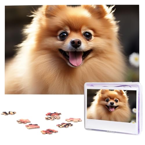 1000-teiliges Puzzle für Erwachsene, herausfordernde Puzzles, personalisiertes Holzpuzzle, Zwergspitz, Fotos, Puzzles für Geburtstag, Weihnachten, 74,9 x 50 cm 1000-teiliges Puzzle für Erwachsene, herausfordernde Puzzles, personalisiertes Holzpuzzle, Zwergspitz, Fotos, Puzzles für Geburtstag, Weihnachten, 74,9 x 50 cm von QMNEHJ