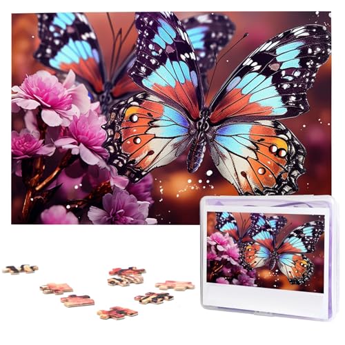 1000-teiliges Puzzle für Erwachsene, herausfordernde Puzzles, personalisiertes Holzpuzzle, bunte Schmetterlinge auf Blumen, Fotos, Puzzles für Geburtstag, Weihnachten, 74,9 x 50 cm 1000-teiliges Puzzle für Erwachsene, herausfordernde Puzzles, personalisiertes Holzpuzzle, bunte Schmetterlinge auf Blumen, Fotos, Puzzles für Geburtstag, Weihnachten, 74,9 x 50 cm von QMNEHJ