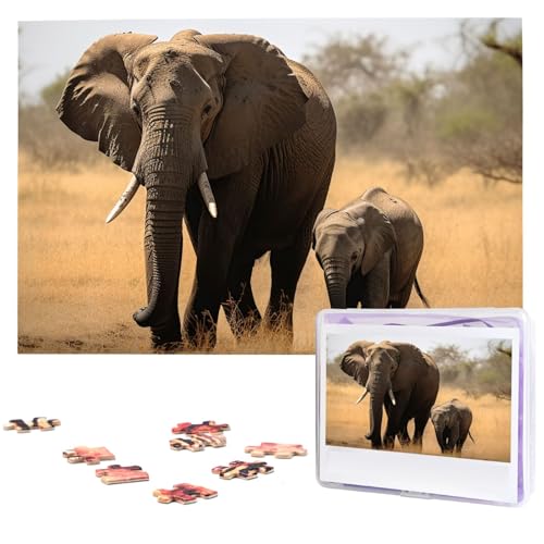 1000-teiliges Puzzle für Erwachsene, herausfordernde Puzzles, personalisiertes Holzpuzzle, gehende Elefanten, Fotos, Puzzles für Geburtstag, Weihnachten, 74,9 x 50 cm 1000-teiliges Puzzle für Erwachsene, herausfordernde Puzzles, personalisiertes Holzpuzzle, gehende Elefanten, Fotos, Puzzles für Geburtstag, Weihnachten, 74,9 x 50 cm von QMNEHJ