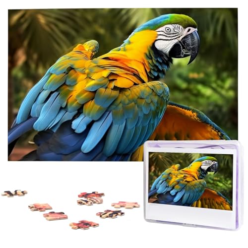 1000-teiliges Puzzle für Erwachsene, herausfordernde Puzzles, personalisiertes Holzpuzzle, gelbe Flügel, blaue Papageienfotos, Puzzles für Geburtstag, Weihnachten, 74,9 x 50 cm 1000-teiliges Puzzle für Erwachsene, herausfordernde Puzzles, personalisiertes Holzpuzzle, gelbe Flügel, blaue Papageienfotos, Puzzles für Geburtstag, Weihnachten, 74,9 x 50 cm von QMNEHJ