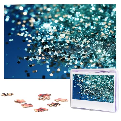 1000-teiliges Puzzle für Erwachsene, herausfordernde Puzzles, personalisiertes Holzpuzzle, glitzernder blauer Hintergrund, Fotos, Puzzles für Geburtstag, Weihnachten, 74,9 x 50 cm 1000-teiliges Puzzle für Erwachsene, herausfordernde Puzzles, personalisiertes Holzpuzzle, glitzernder blauer Hintergrund, Fotos, Puzzles für Geburtstag, Weihnachten, 74,9 x 50 cm von QMNEHJ