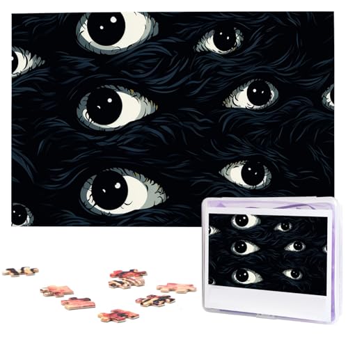 1000-teiliges Puzzle für Erwachsene, herausfordernde Puzzles, personalisiertes Holzpuzzle, gruselige Augen, Fotos, Puzzles für Geburtstag, Weihnachten, 74,9 x 50 cm 1000-teiliges Puzzle für Erwachsene, herausfordernde Puzzles, personalisiertes Holzpuzzle, gruselige Augen, Fotos, Puzzles für Geburtstag, Weihnachten, 74,9 x 50 cm von QMNEHJ