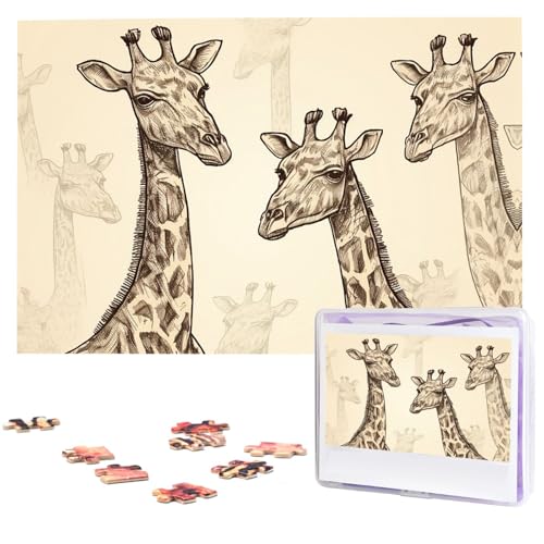 1000-teiliges Puzzle für Erwachsene, herausfordernde Puzzles, personalisiertes Holzpuzzle, handgezeichnete Giraffen, Fotos, Puzzles für Geburtstag, Weihnachten, 74,9 x 50 cm 1000-teiliges Puzzle für Erwachsene, herausfordernde Puzzles, personalisiertes Holzpuzzle, handgezeichnete Giraffen, Fotos, Puzzles für Geburtstag, Weihnachten, 74,9 x 50 cm von QMNEHJ