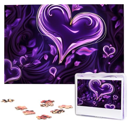 1000-teiliges Puzzle für Erwachsene, herausfordernde Puzzles, personalisiertes Holzpuzzle, lila Liebesfotos, Puzzles für Geburtstag, Weihnachten, 74,9 x 50 cm 1000-teiliges Puzzle für Erwachsene, herausfordernde Puzzles, personalisiertes Holzpuzzle, lila Liebesfotos, Puzzles für Geburtstag, Weihnachten, 74,9 x 50 cm von QMNEHJ
