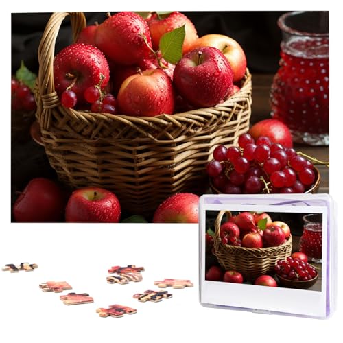 1000-teiliges Puzzle für Erwachsene, herausfordernde Puzzles, personalisiertes Holzpuzzle, rote Früchte im Korb, Foto-Puzzles für Geburtstag, Weihnachten, 74,9 x 50 cm 1000-teiliges Puzzle für Erwachsene, herausfordernde Puzzles, personalisiertes Holzpuzzle, rote Früchte im Korb, Foto-Puzzles für Geburtstag, Weihnachten, 74,9 x 50 cm von QMNEHJ