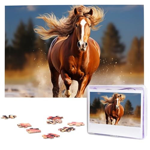 1000-teiliges Puzzle für Erwachsene, herausfordernde Puzzles, personalisiertes Holzpuzzle, rotes laufendes Pferd, Fotos, Puzzles für Geburtstag, Weihnachten, 74,9 x 50 cm 1000-teiliges Puzzle für Erwachsene, herausfordernde Puzzles, personalisiertes Holzpuzzle, rotes laufendes Pferd, Fotos, Puzzles für Geburtstag, Weihnachten, 74,9 x 50 cm von QMNEHJ