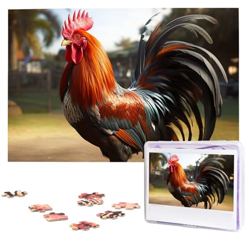 1000-teiliges Puzzle für Erwachsene, herausfordernde Puzzles, personalisiertes Holzpuzzle, stolzer Hahn-Fotos, Puzzles für Geburtstag, Weihnachten, 74,9 x 50 cm 1000-teiliges Puzzle für Erwachsene, herausfordernde Puzzles, personalisiertes Holzpuzzle, stolzer Hahn-Fotos, Puzzles für Geburtstag, Weihnachten, 74,9 x 50 cm von QMNEHJ
