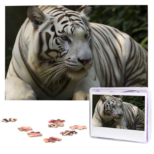 1000-teiliges Puzzle für Erwachsene, herausfordernde Puzzles, personalisiertes Holzpuzzle, weißer Bengalischer Tiger, Fotos, Puzzles für Geburtstag, Weihnachten, 74,9 x 50 cm 1000-teiliges Puzzle für Erwachsene, herausfordernde Puzzles, personalisiertes Holzpuzzle, weißer Bengalischer Tiger, Fotos, Puzzles für Geburtstag, Weihnachten, 74,9 x 50 cm von QMNEHJ
