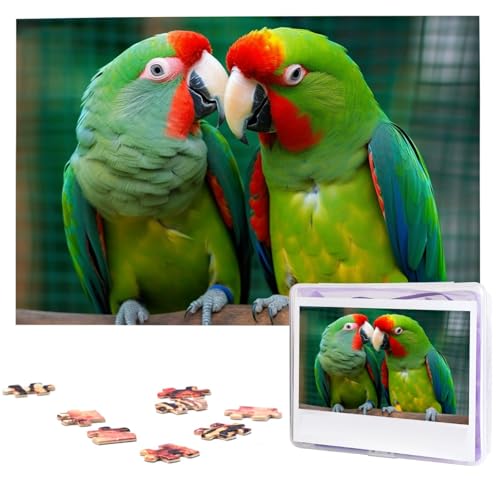 1000-teiliges Puzzle für Erwachsene, herausfordernde Puzzles, personalisiertes Holzpuzzle, zwei Papageien lieben sich gegenseitig, Foto-Puzzles für Geburtstag, Weihnachten, 74,9 x 50 cm 1000-teiliges Puzzle für Erwachsene, herausfordernde Puzzles, personalisiertes Holzpuzzle, zwei Papageien lieben sich gegenseitig, Foto-Puzzles für Geburtstag, Weihnachten, 74,9 x 50 cm von QMNEHJ