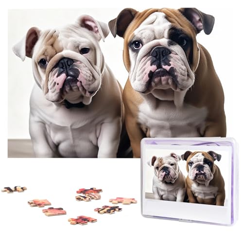 1000-teiliges Puzzle für Erwachsene, herausfordernde Puzzles, personalisiertes Holzpuzzle, zwei niedliche Bulldoggen, Fotos, Puzzles für Geburtstag, Weihnachten, 74,9 x 50 cm 1000-teiliges Puzzle für Erwachsene, herausfordernde Puzzles, personalisiertes Holzpuzzle, zwei niedliche Bulldoggen, Fotos, Puzzles für Geburtstag, Weihnachten, 74,9 x 50 cm von QMNEHJ