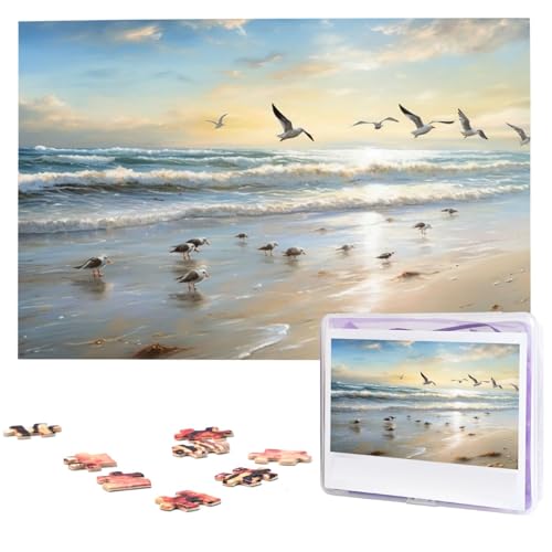 1000-teiliges Puzzle für Erwachsene, herausfordernde Puzzles, personalisiertes Holzpuzzle Der Strand mit Meeresvögeln, Fotos, Puzzles für Geburtstag, Weihnachten, 74,9 x 50 cm 1000-teiliges Puzzle für Erwachsene, herausfordernde Puzzles, personalisiertes Holzpuzzle Der Strand mit Meeresvögeln, Fotos, Puzzles für Geburtstag, Weihnachten, 74,9 x 50 cm von QMNEHJ