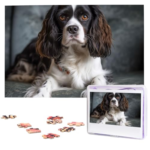 1000-teiliges Puzzle für Erwachsene, herausfordernde Puzzles, personalisiertes Holzpuzzle Spaniel auf dem Sofa, Fotos, Puzzles für Geburtstag, Weihnachten, 74,9 x 50 cm 1000-teiliges Puzzle für Erwachsene, herausfordernde Puzzles, personalisiertes Holzpuzzle Spaniel auf dem Sofa, Fotos, Puzzles für Geburtstag, Weihnachten, 74,9 x 50 cm von QMNEHJ