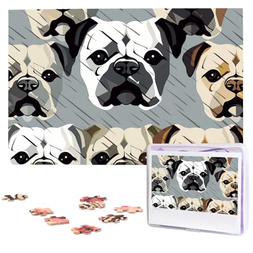 1000-teiliges Puzzle für Erwachsene, herausfordernde Puzzles, personalisiertes Holzpuzzle mit Kopf der amerikanischen Bulldogge, Fotos, Puzzles für Geburtstag, Weihnachten, 74,9 x 50 cm 1000-teiliges Puzzle für Erwachsene, herausfordernde Puzzles, personalisiertes Holzpuzzle mit Kopf der amerikanischen Bulldogge, Fotos, Puzzles für Geburtstag, Weihnachten, 74,9 x 50 cm von QMNEHJ