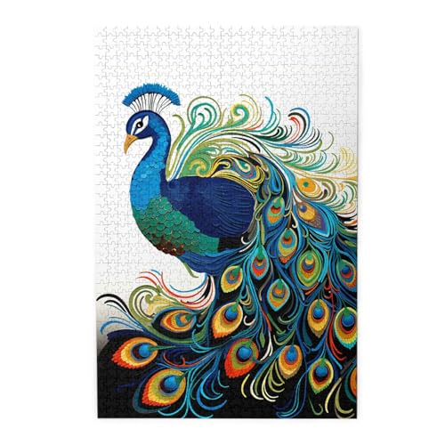 1000-teiliges Puzzle für Erwachsene, herausforderndes Puzzle für Spielabende, Holzpuzzle, Pfauenmuster, personalisierbar, Holzpuzzle für Familie, Bilderpuzzle, fertige Größe 74,9 x 50 cm 1000-teiliges Puzzle für Erwachsene, herausforderndes Puzzle für Spielabende, Holzpuzzle, Pfauenmuster, personalisierbar, Holzpuzzle für Familie, Bilderpuzzle, fertige Größe 74,9 x 50 cm von QMNKLET