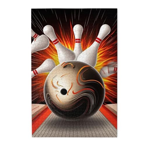 1000-teiliges Puzzle für Erwachsene, herausforderndes Puzzle für Spielabende, Holzpuzzle, Vintage, Sport, Bowlingball, personalisierbar, Holzpuzzle für Familie, Bilderpuzzle, fertige Größe 74,9 x 50 1000-teiliges Puzzle für Erwachsene, herausforderndes Puzzle für Spielabende, Holzpuzzle, Vintage, Sport, Bowlingball, personalisierbar, Holzpuzzle für Familie, Bilderpuzzle, fertige Größe 74,9 x 50 von QMNKLET