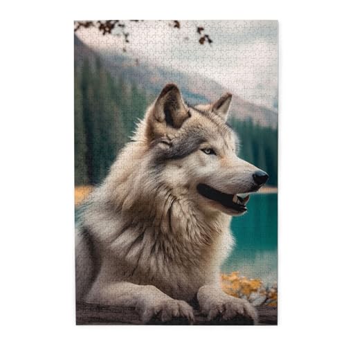 1000-teiliges Puzzle für Erwachsene, herausforderndes Puzzle für Spielabende, Holzpuzzle, lustig, Tierwolf, personalisierbar, Holzpuzzle für Familie, Bilderpuzzle, fertige Größe 74,9 x 50 cm 1000-teiliges Puzzle für Erwachsene, herausforderndes Puzzle für Spielabende, Holzpuzzle, lustig, Tierwolf, personalisierbar, Holzpuzzle für Familie, Bilderpuzzle, fertige Größe 74,9 x 50 cm von QMNKLET