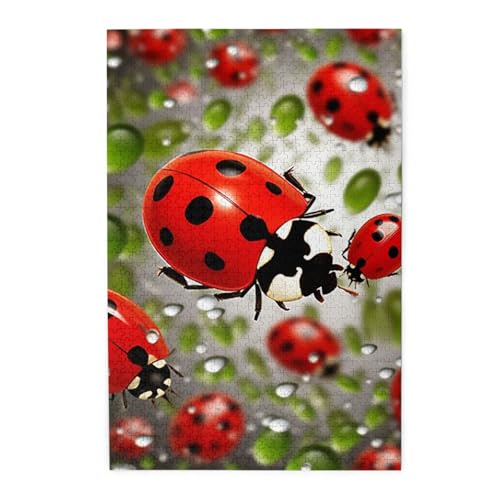 1000-teiliges Puzzle für Erwachsene, herausforderndes Puzzle für Spielabende, Holzpuzzle Marienkäfer, personalisierbar, Holzpuzzle für Familie, Bilderpuzzle, fertige Größe 74,9 x 50 cm 1000-teiliges Puzzle für Erwachsene, herausforderndes Puzzle für Spielabende, Holzpuzzle Marienkäfer, personalisierbar, Holzpuzzle für Familie, Bilderpuzzle, fertige Größe 74,9 x 50 cm von QMNKLET