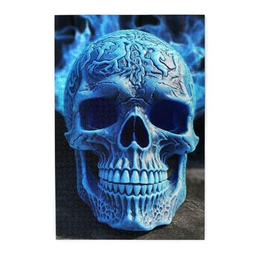 1000-teiliges Puzzle für Erwachsene, herausforderndes Puzzle für Spieleabende, Holzpuzzle, 3D-Druck, blauer Totenkopf, personalisierbar, Holzpuzzle für Familie, Bilderpuzzle, fertige Größe 74,9 x 50 1000-teiliges Puzzle für Erwachsene, herausforderndes Puzzle für Spieleabende, Holzpuzzle, 3D-Druck, blauer Totenkopf, personalisierbar, Holzpuzzle für Familie, Bilderpuzzle, fertige Größe 74,9 x 50 von QMNKLET