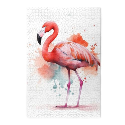 1000-teiliges Puzzle für Erwachsene, herausforderndes Puzzle für Spieleabende, Holzpuzzle, Aquarell, Flamingo, personalisierbar, Holzpuzzle für Familie, Bilderpuzzle, fertige Größe 74,9 x 50 cm 1000-teiliges Puzzle für Erwachsene, herausforderndes Puzzle für Spieleabende, Holzpuzzle, Aquarell, Flamingo, personalisierbar, Holzpuzzle für Familie, Bilderpuzzle, fertige Größe 74,9 x 50 cm von QMNKLET