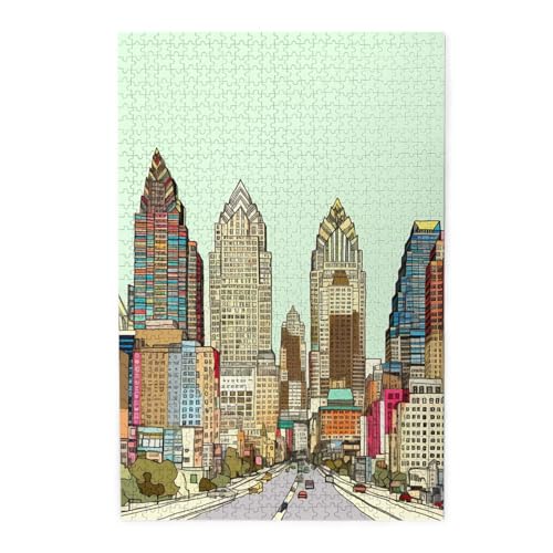 1000-teiliges Puzzle für Erwachsene, herausforderndes Puzzle für Spieleabende, Holzpuzzle, Austin Texas, personalisierbares Holzpuzzle für Familie, Bilderpuzzle, fertige Größe 74,9 x 50 cm 1000-teiliges Puzzle für Erwachsene, herausforderndes Puzzle für Spieleabende, Holzpuzzle, Austin Texas, personalisierbares Holzpuzzle für Familie, Bilderpuzzle, fertige Größe 74,9 x 50 cm von QMNKLET